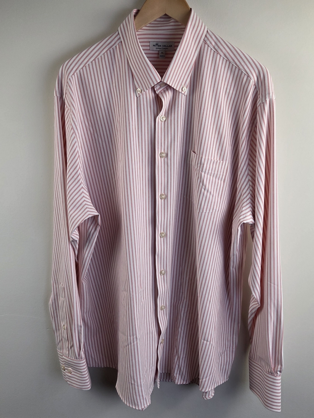 Peter Millar Shirt Mens XL Multicolor Long Sleeve Button Down Striped Stretch